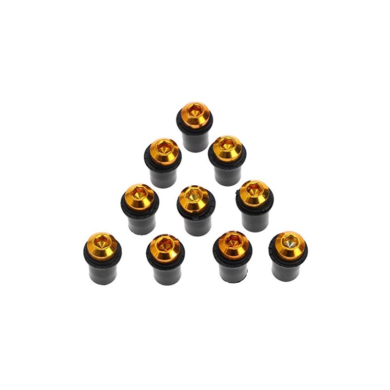 Dophee 10pcs CNC 5mm Windscreen Windshield Fairing Bolts Screw Mounting