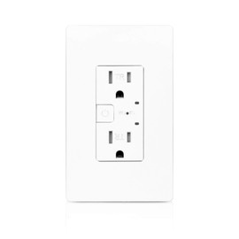 Smart Wall Outlet, Tamper-Resistant Smart Electrical Outlet, Compatible with Alexa and Google Assistant, Wi-Fi Remote Control, Smart Receptacle with Timer and Schedule, ETL & FCC, 2.4 GHz Only