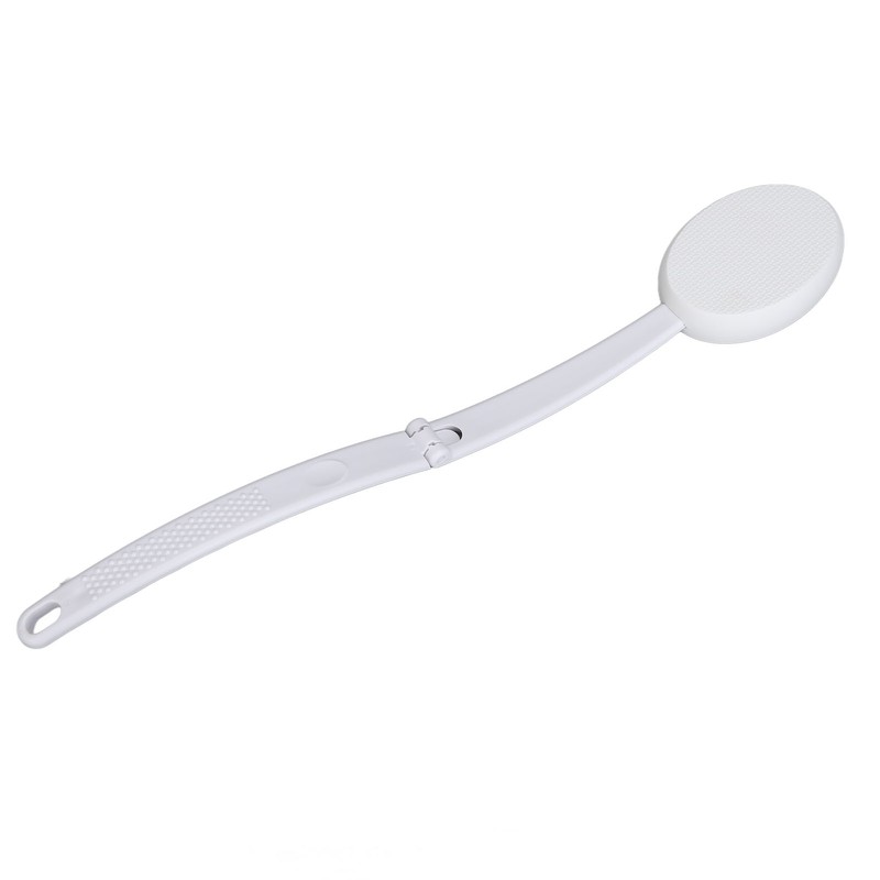 Folding Curved Handle Bath Brush with 2 Heads Anti Slip