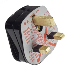 UK 3-Pin (13A) Fused Plugs (250V) Durable UK plugs With Cord Grip Rewire-able, Heavy Duty Plugs Made For Various Electrical Appliances. (Black)