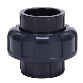 DERNORD 2 Pack UPVC Union Pipe Fitting, 1-1/2 inch Slip Union Coupling Adapter, Schedule 80, EPDM O-ring, Socket x Socket
