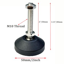 M MIMHOOY 4Pcs Leveling Feet Non-Slip Rubber Base Adjustable Furniture Feet for Table Chair Workbench Shelving Rack (M10 Thread, 50mm Thread Length)