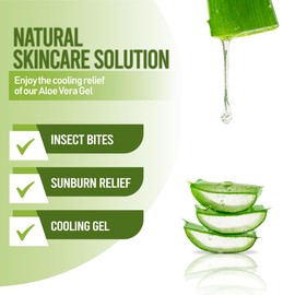 Coral Safe Pure Aloe Vera Gel - Made with Organic Aloe - Pressed from Fresh Aloe Leaves - 99% Aloe for Hair, Skin & Sunburn Relief - Hydrating, Non-Greasy Formula - Unscented -for Daily Use 5 oz.