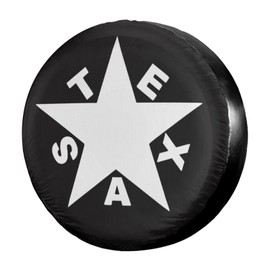 Foruidea Texas De Zavala Flag Spare Tire Cover Dust-Proof Wheel Tire Cover Fit Trailer, RV, SUV and Many Vehicle 15 Inch
