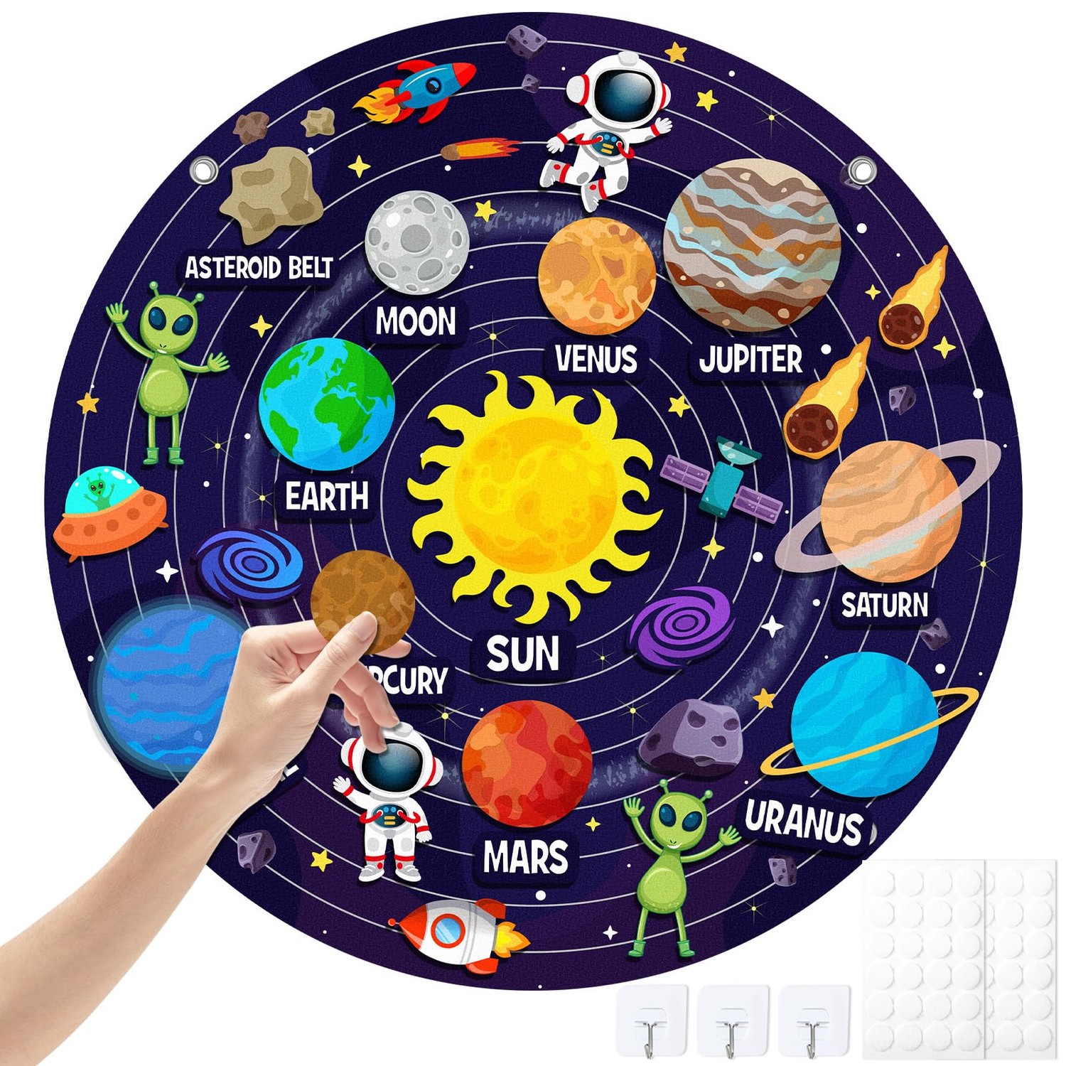 MiniInflat 36 Pcs Outer Space Felt Story Board Set 2.5 Ft Solar System ...
