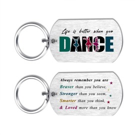 Richesele Dance Keychain Gifts - Ballet Keychain for Girls Teens - Motivational Gifts for Ballerinas Dancer - Life is Better When You Dance