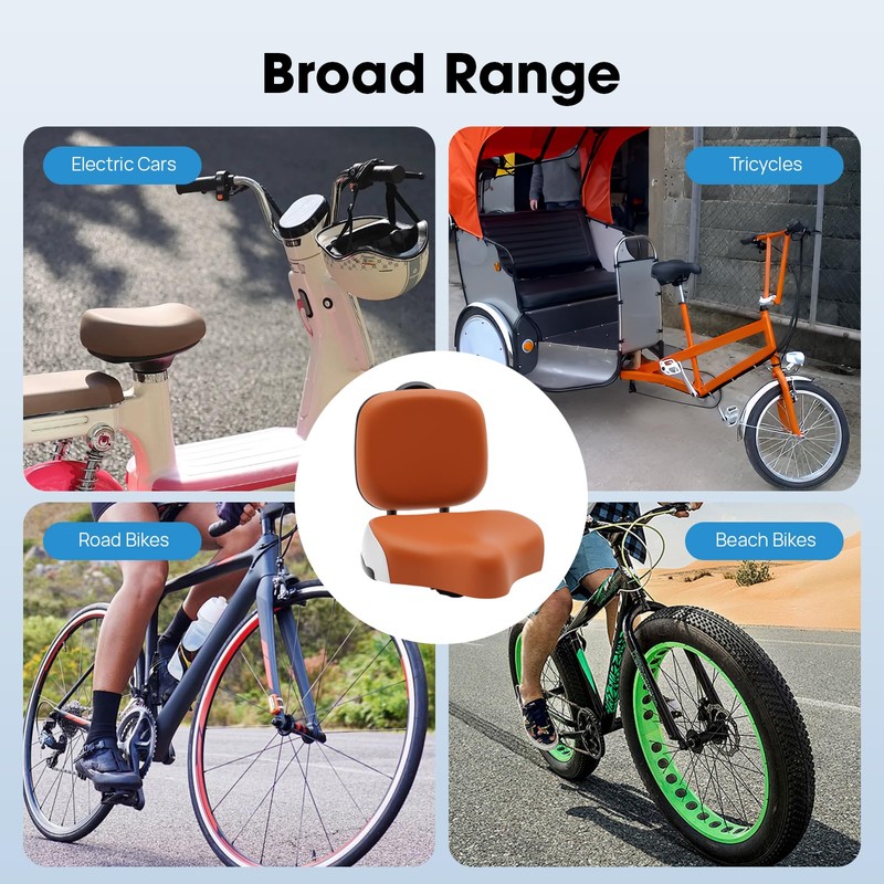 Tricycle Seat with Backrest,Extra Wide Tricycle Saddle Seat with Back