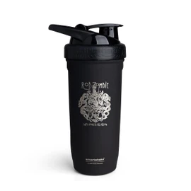 Smartshake Rockband Reforce Stainless Steel Protein Shaker Bottle 700 ml | 23.5 oz - Leakproof Screw-on Lid - BPA Free - Non Insulated – Unisex - R. Zombie Logo on Bottle