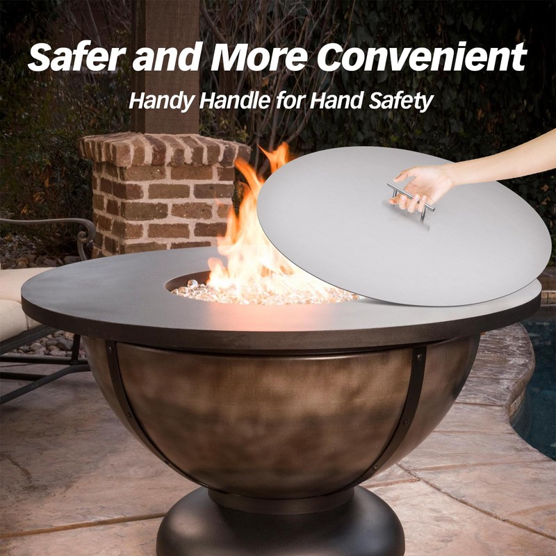 Dollate Fire Pit Lid 28 inch Drop-in Fire Pit Cover