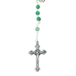Beautiful Catholic Rosary with Glass Beads (Green)