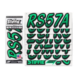 Stiffie STIFFIE Whipline Seafoam Green/Black 3" Boat & PWC Registration Decals ? Numbers Letters Stickers