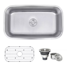 Ruvati 32-inch Undermount 16 Gauge Single Bowl Kitchen Sink- RVM4200