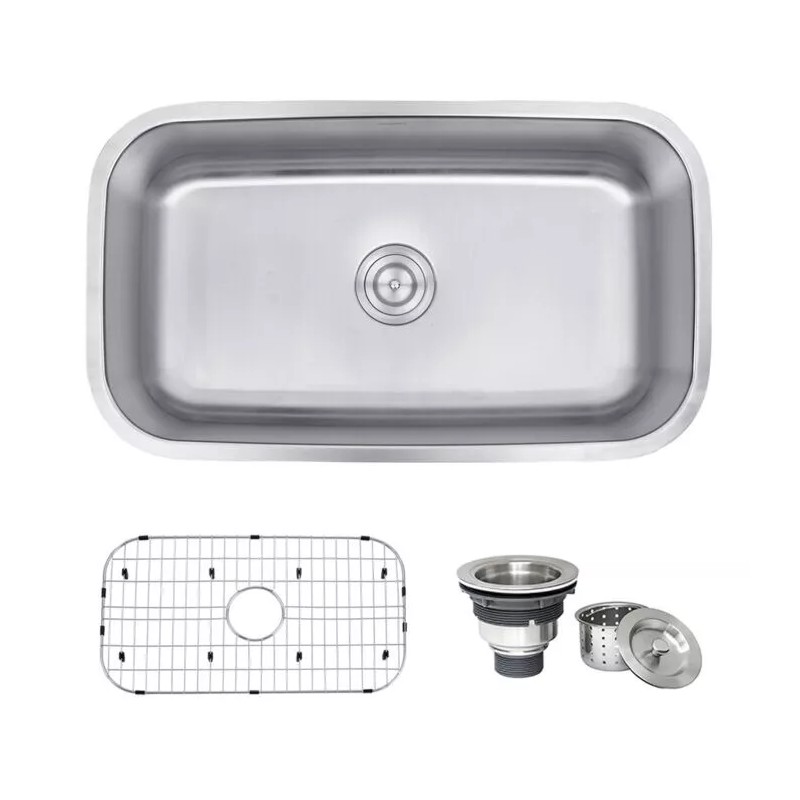 Ruvati 32-inch Undermount 16 Gauge Single Bowl Kitchen Sink- RVM4200