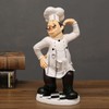 French Chef Figurine 30x14x11cm Resin Funny Chef Sculpture Kitchen Restaurant