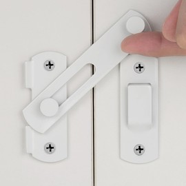 Wocoe 5 Packs White Stainless Steel Barn Latches | 3.93" x 2.75" | Versatile Door Hardware for Barn Door & Bi-fold Doors | Modern Farmhouse | Secure Closure for Cabinets & Doors and Windows