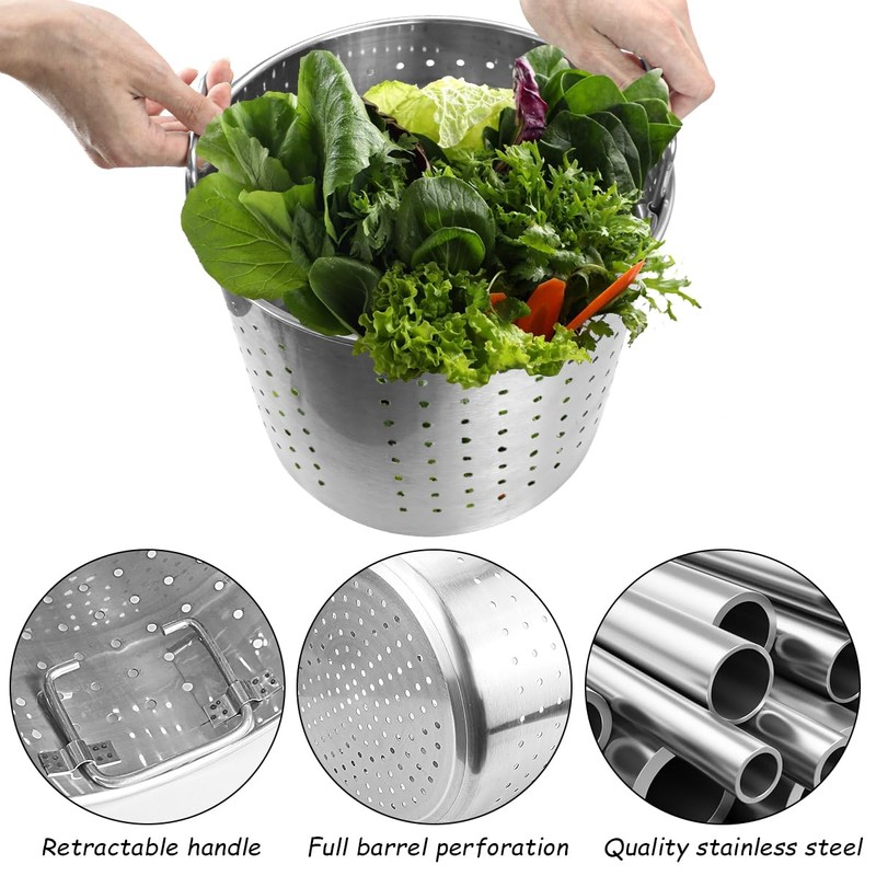 LNQ LUNIQI Stock Pot Steamer Basket Stainless Steel Insert Seafood