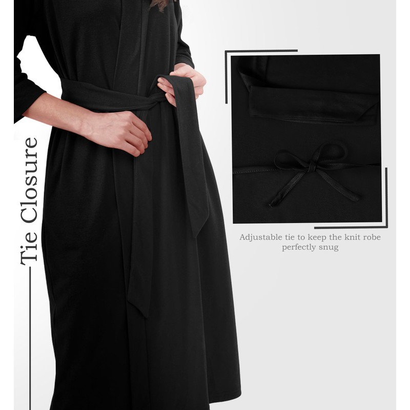 NY Threads Ladies Luxury Lightweight Soft Polycotton Knit Dressing Gown,