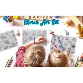 SUPVOX 30 Pieces Heat Shrink Plastic Sheet Kit Include 10 Sheets Shrinky Art Paper with 10PCS Ear Hooks and 10PCS Keychain for Kids Creative Craft