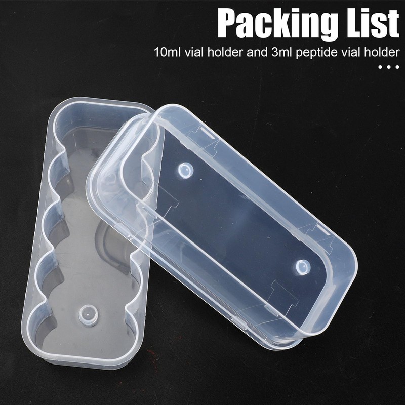 Peptide Vial Organizer Set for Refrigerator, 2 Pack 10-Slot Stackable