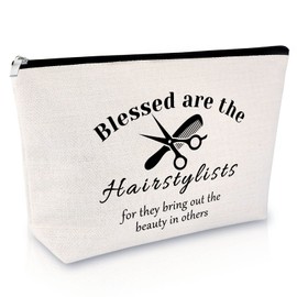 Hairdresser Appreciation Gift Makeup Bag Hair Stylists Gift for Women Cosmetology Graduation Gift Cosmetic Bag Birthday Gift for Women Barber Valentines Day Christmas Gift Travel Cosmetic Pouch