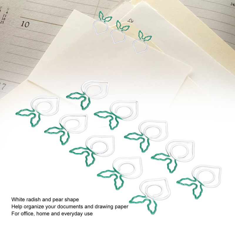 100 Pcs Shaped Paper Clips 2 Color Metal Material Light