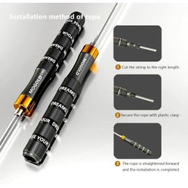 Cuerda de saltar para hombres, mujeres y niños, cuerda de saltar de alta calidad con rodamiento de bolas doble, giro de 360 grados, cuerda de saltar con cable de alambre de acero de PVC de 4