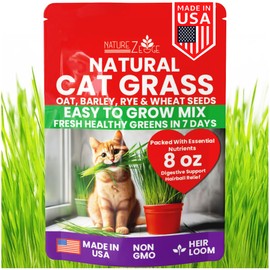 NatureZ Edge Premium Cat Grass Seeds for Indoor Cats, Non GMO - 1/2 lb Oat, Wheat, Barley & Rye Grass for Indoor Cats, Cat Plant, Kitty Lawn, Pet Grass, Hierba para Gatos, Made in USA