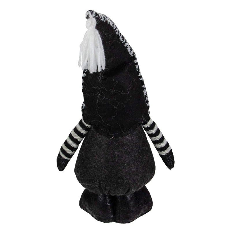 17" Black and White Plush Knit Gnome Christmas Figure1