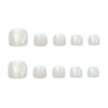 24Pcs Press On Toenails Short Square Fake Toenails Acrylic Toe