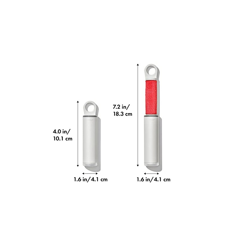 OXO Good Grips - Cepillo Reutilizable para Pelusas, Rojo/Gris, 1