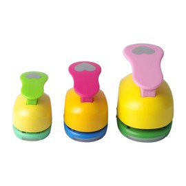 Heart Punch 3/8 inch+5/8 inch+1 inch Craft Lever Handmade Paper Punch Valentine's Day for Crafting Scrapbooking,DIY Card Making Candy Colour by Random