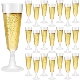 eMKay® Clear Plastic Champagne Flutes/Glasses 140ml - 32 Count (Pack of 1)