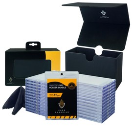 Card Guardian - Magnetic Card Holder Bundle | Premium Deck Box with 25 Magnetic Card Holders & Cleaning Cloth (Black)