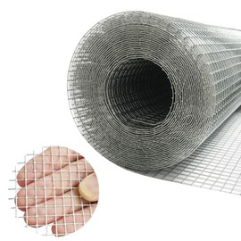 1/4 Inch Galvanized Hardware Cloth 24in X 20ft, 23 Gauge Galvanized After Welding Square Mesh, Wire Mesh, Fencing Wire, Chicken Wire, Wire cage for Protecting Vegetables, Garden Fence Garden & Home
