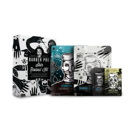 BARBER PRO Skin Revival Mens Pamper Kit 4-in-1 Under Eye Mask Peel Off Putty & 2 Face Masks Rejuvinate Hydrate Soothe Tired Eyes Cleanse Pores Multi Award Winning Brand