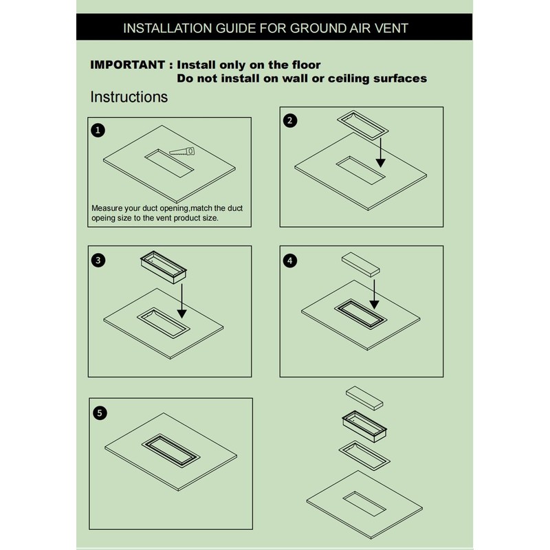Zion Flush Mount Floor Register 3" x 10" White Modern