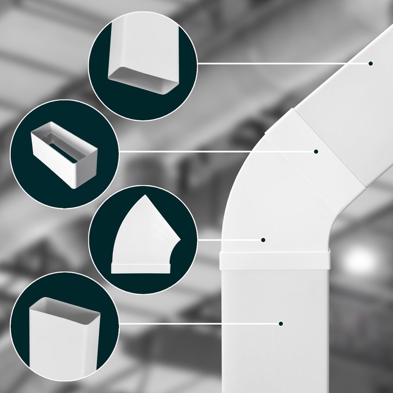 KOTARBAU® Flat Duct Bend 3° - 48° Horizontal Deflection Piece