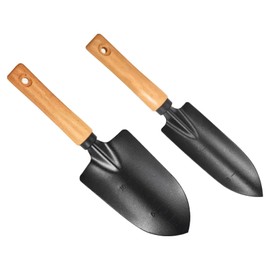 DULKET Gardening Trowel 2pcs,Garden Trowel, Gardening Tools，Small Trowel with Wooden Handle, Multifunctional Garden Wrowel, Suitable for Garden and Vegetable Garden