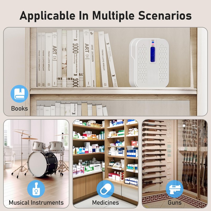 Rechargeable Small Dehumidifier, Portable Mini Dehumidifier for Bathroom, Highly Efficient