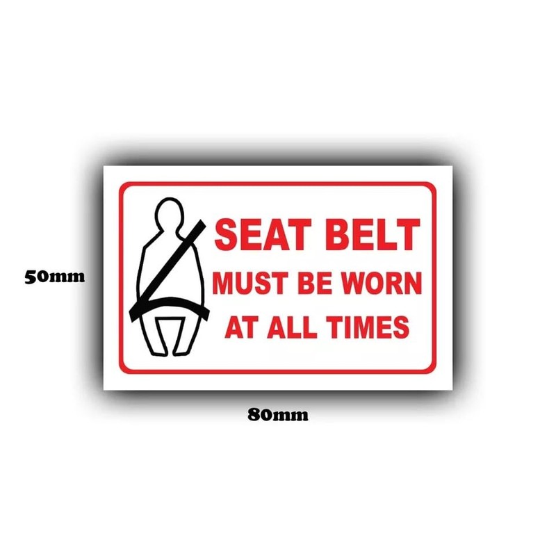 4-Pack Seat Belt Must Be Worn Stickers - Seatbelt Waterproof