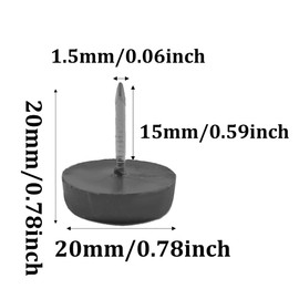 bociloy 100Pcs 3/4" Dia. Nylon Slider Glides Nail-on Furniture Table Chair Sofa Feet Leg Skid Tile Floor Protector Pad, Easy Moving Furniture Sliders, Anti-Scratch Floor Protectors (Black)