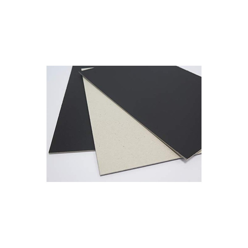 8 x A4 Greyboard Black 1 Side Extra Thick Craft