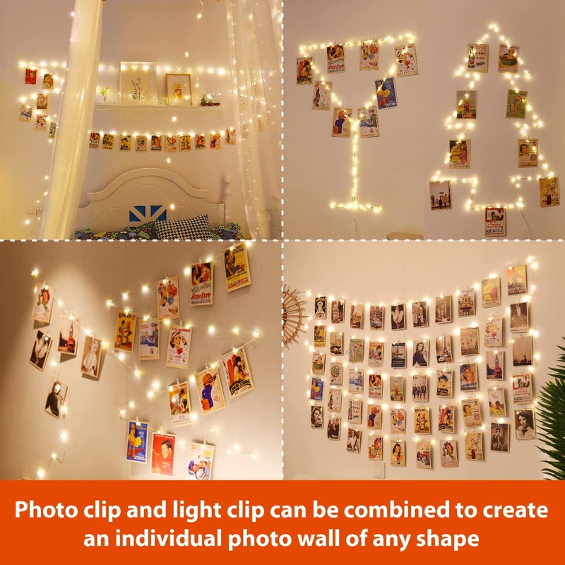 HXWEIYE 120LED Warm White 40Ft Fairy String Light with 52