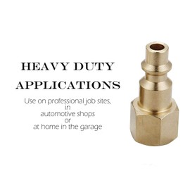 T TANYA HARDWARE Air Hose Fittings And Air Coupler Plug, Air Compressor Quick-Connect FNPT Female Plug Kit (Industrial Type D, 1/4-Inch NPT Female Thread, Solid Brass, 2 Piece)