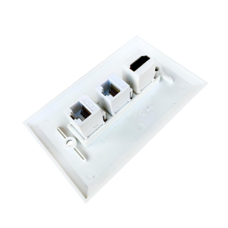 BUPLDET 1 HDMI and 2 CAT6 Ethernet Port Wall Plate