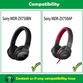 ACCOUTA Ear Pads Cushion Compatible with Sony MDR-ZX750BN MDR-ZX750AP Headphones Ear Pads Replacement with Softer Protein Leather and Memory Foam