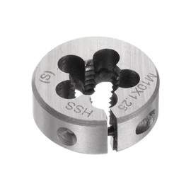 sourcing map Round Threading Dies, Metric M10 x 1.25 Thread (Right Hand), Adjustable High Speed Steel (HSS) Screw Cutting Die Repair Tool