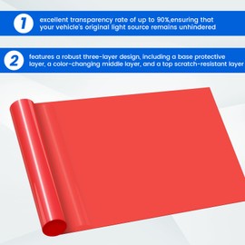 Aoling Headlight Film, 11.8 x 47.2 inches (30 x 120 cm), Durable PVC Film, Eyeliner Film, Car Wrapping Film, Automobile, Motorbike, Headlight, Tail Light, Fog Light, Sticker, UV Protection, Easy