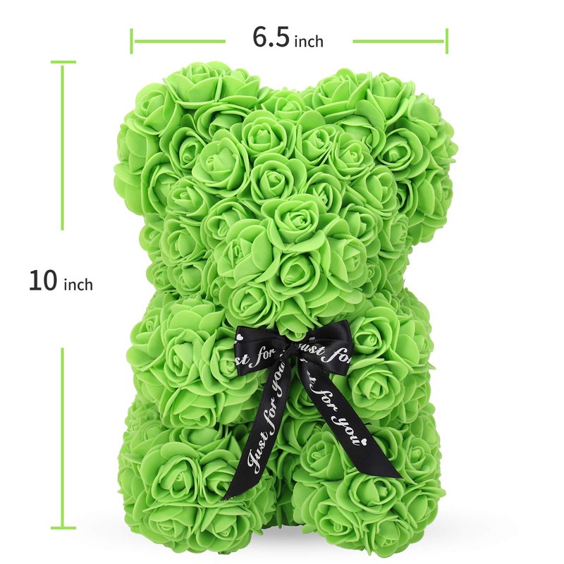 LINKLO Rose Bear Rose Teddy Bear -10 inch Artificial Rose