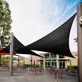 Royal Shade 5' x 5' x 5' Black Triangle Sun Shade Sail Order to Make RTAPT12, UPF50+ 95% UV Blockage, 200GSM Commercial Standard Heavy Duty, 3 Years Warranty (We Make Custom Size)
